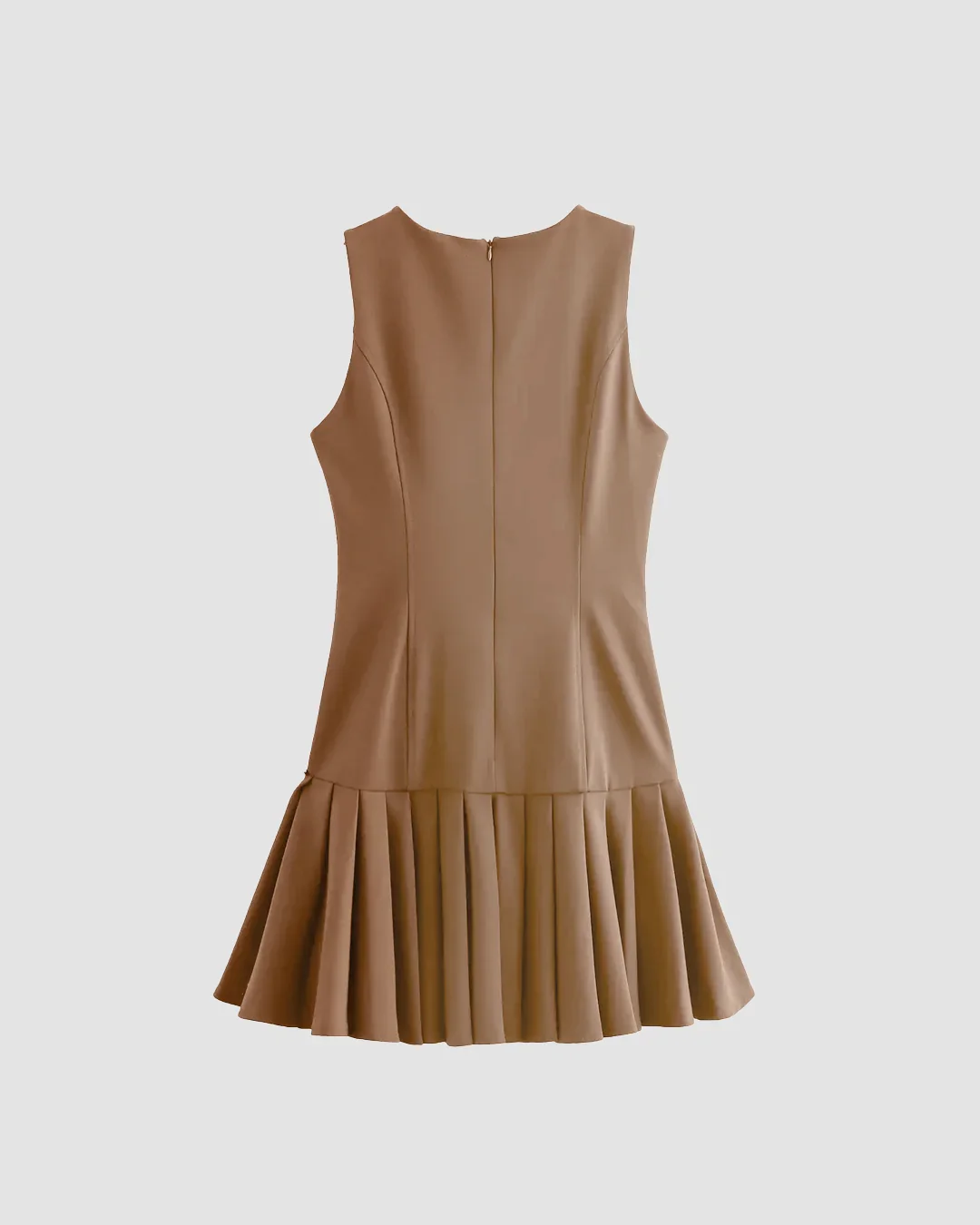 Mud Sleeveless Pleated Hem Dress - Image 2