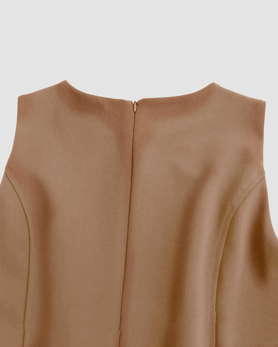 Mud Sleeveless Pleated Hem Dress - Image 3