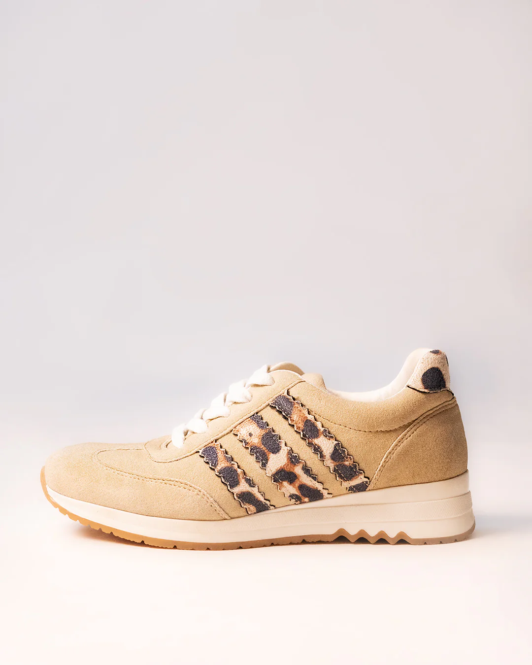 Multi Stripe Casual Trainers in Beige - Image 3