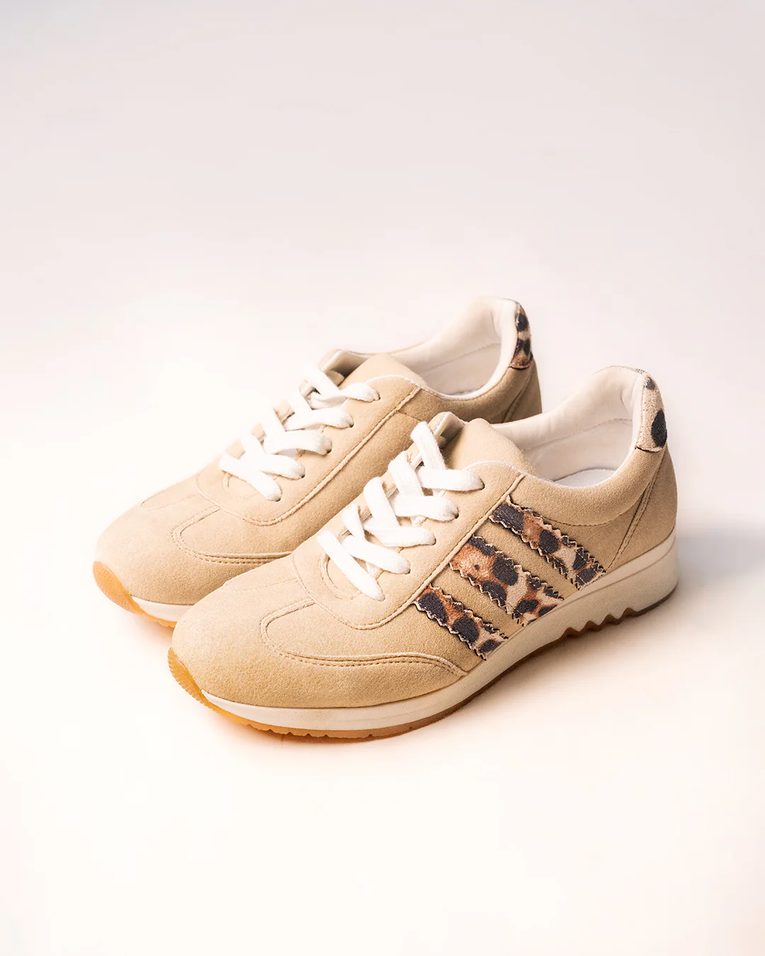 Multi Stripe Casual Trainers in Beige - Image 4