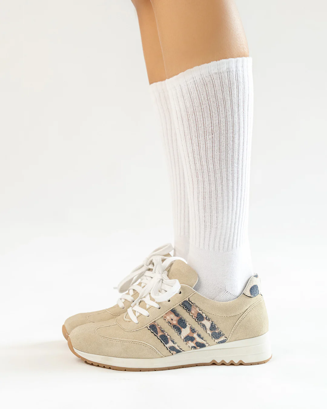 Multi Stripe Casual Trainers in Beige - Image 6