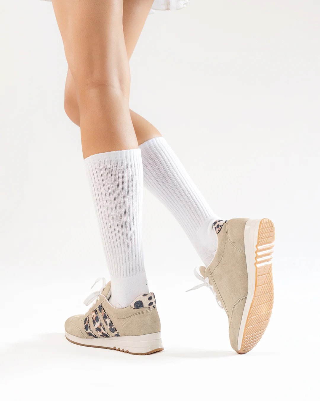Multi Stripe Casual Trainers in Beige - Image 7