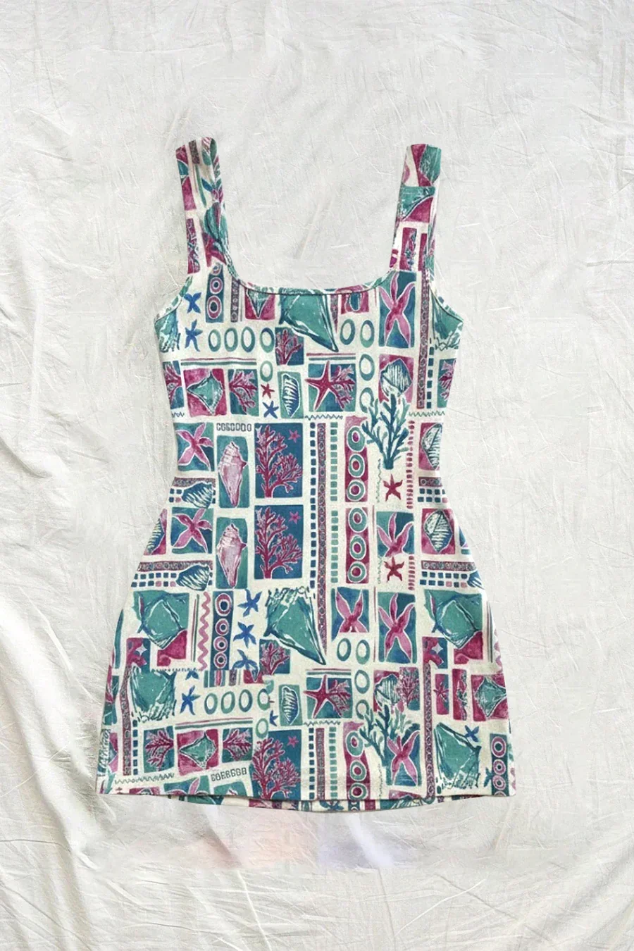 Multicolor Printed Sleeveless A-Line Mini Dress - Image 2