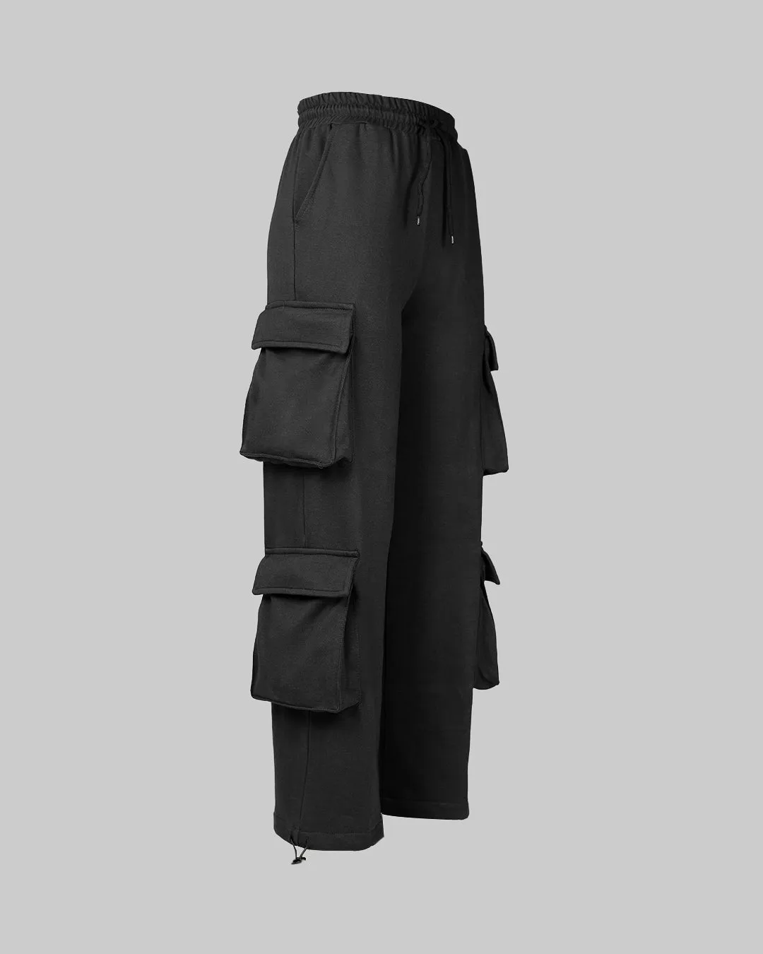 Multipockets Style Drawstring Cargo In Black - Image 3