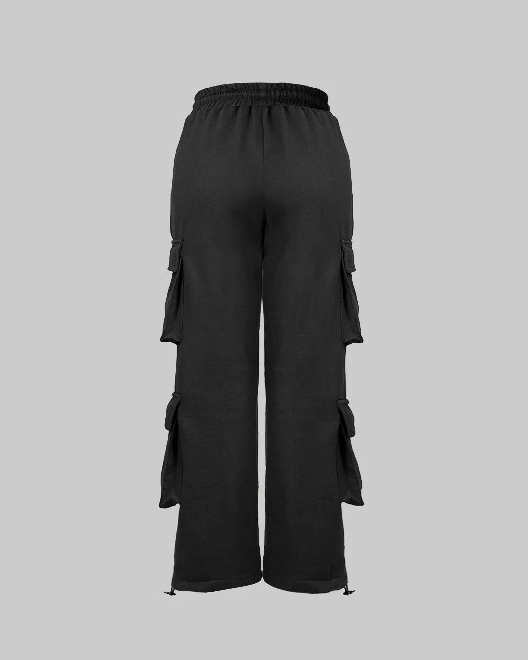 Multipockets Style Drawstring Cargo In Black - Image 4