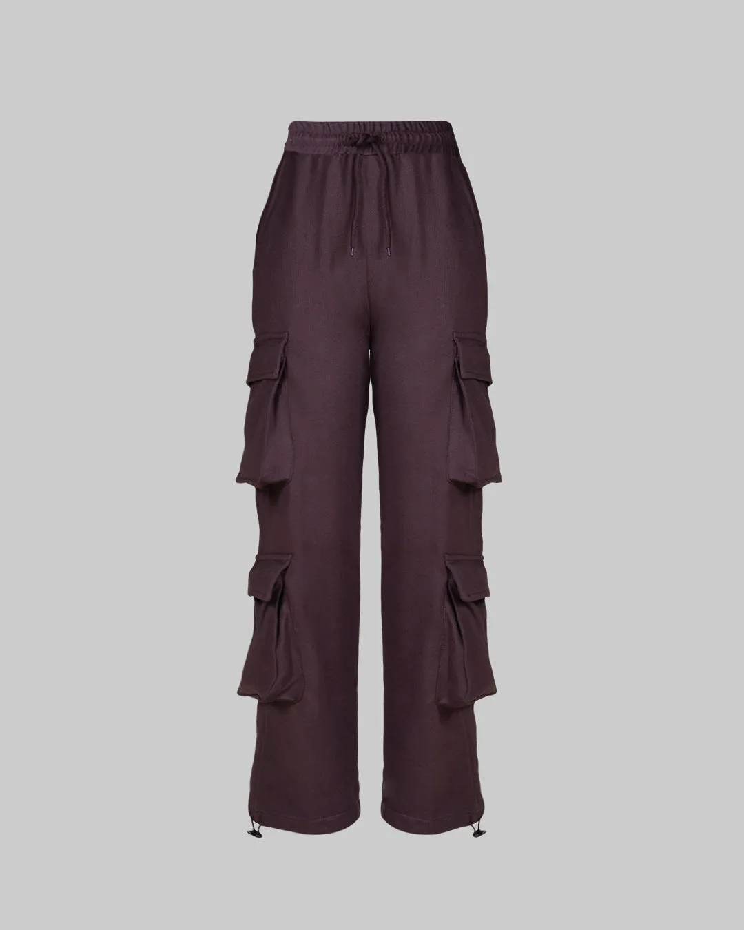 Multipockets Style Drawstring Cargo In Chocolate Brown - Image 3