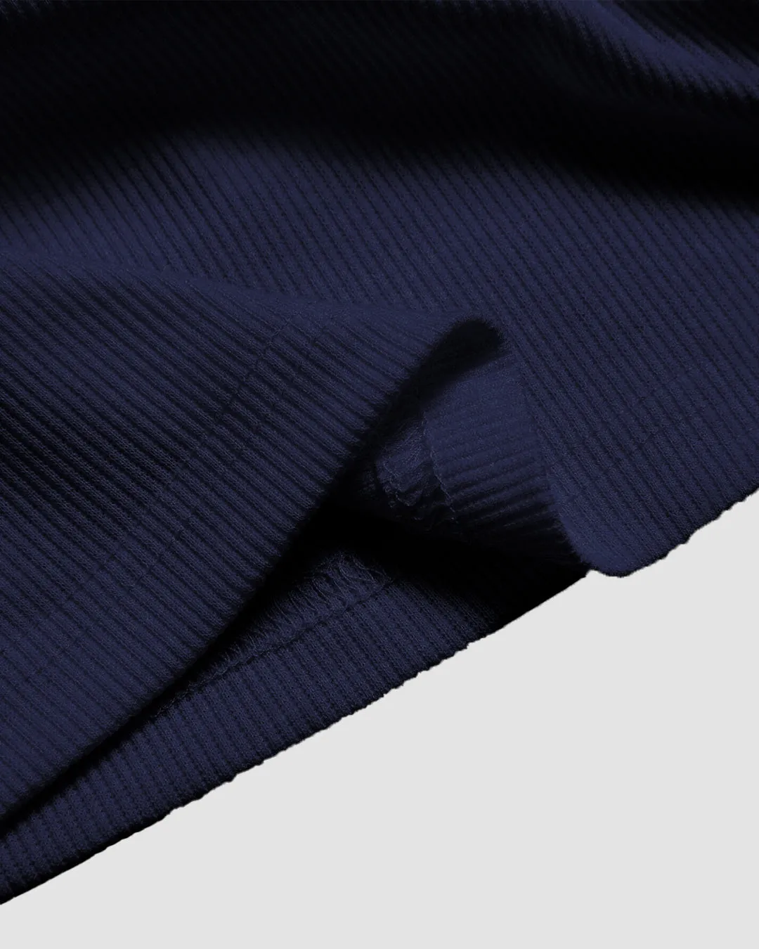 Navy Blue Ribbed Scoop Neck Tank Top with Buttons - Image 4