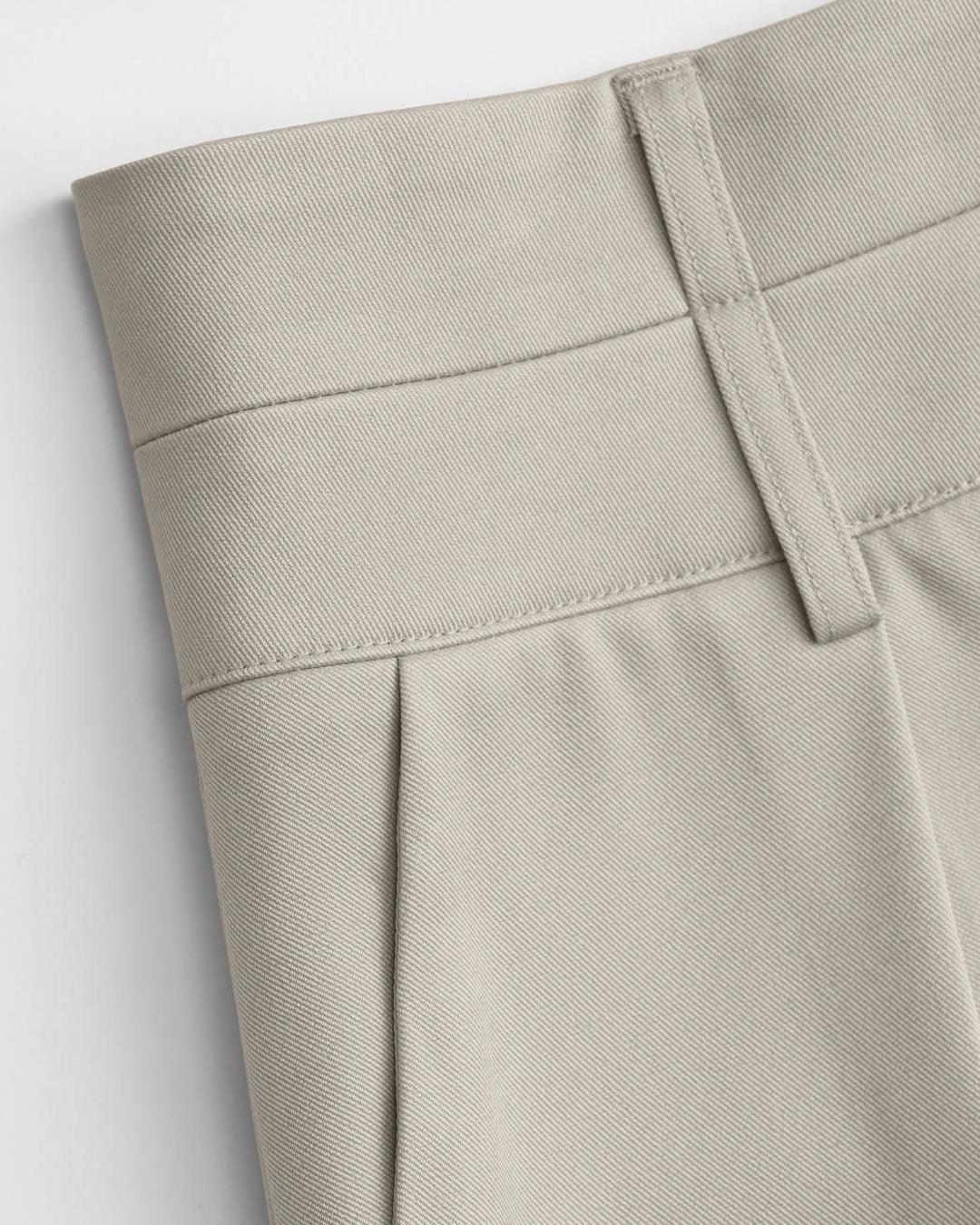 New Nostalgia Solid High Waist Pleated Wide Leg Pants In Offwhite - Image 3