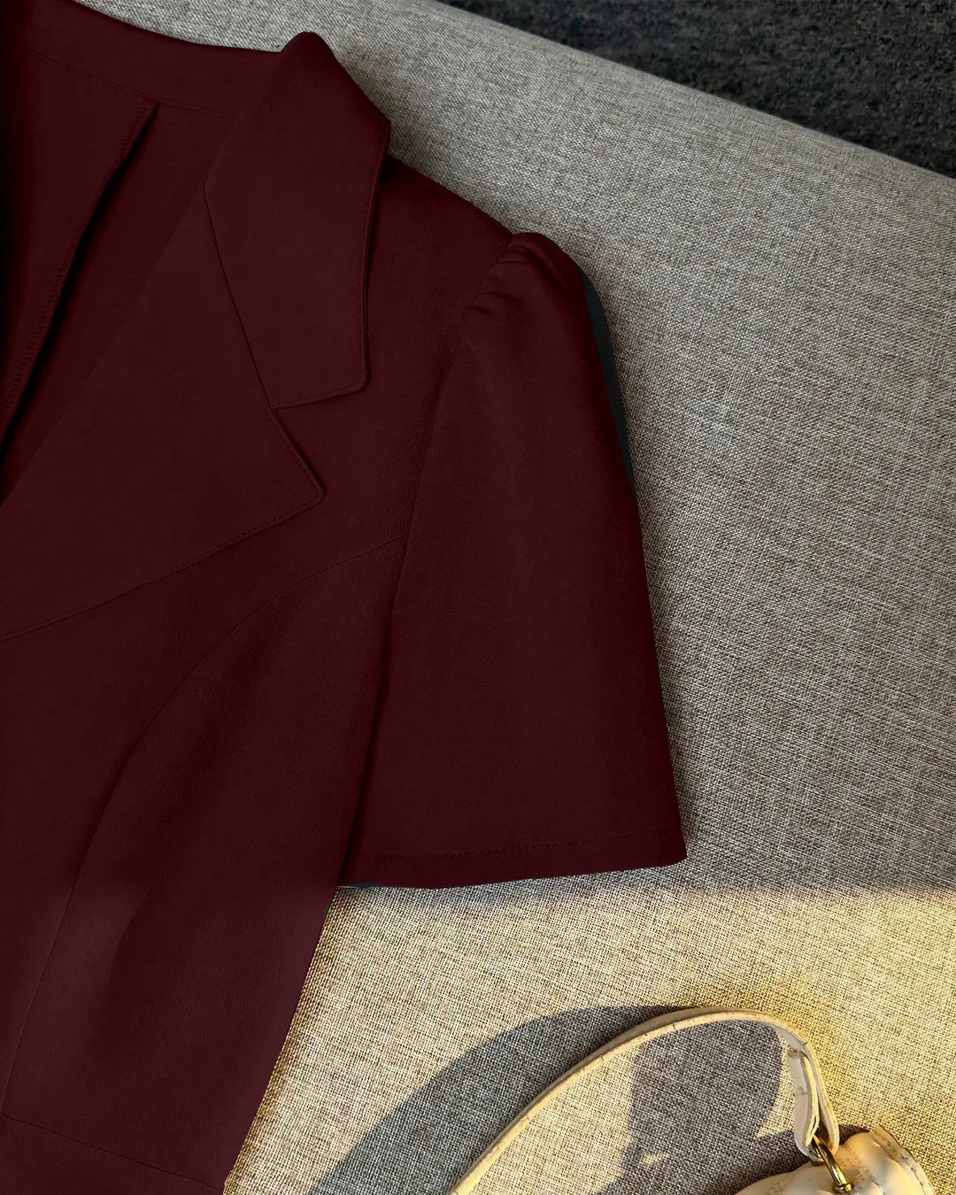 Notch Collar Buttoned Fit & Flare Mini Dress in Chocolate - Image 4