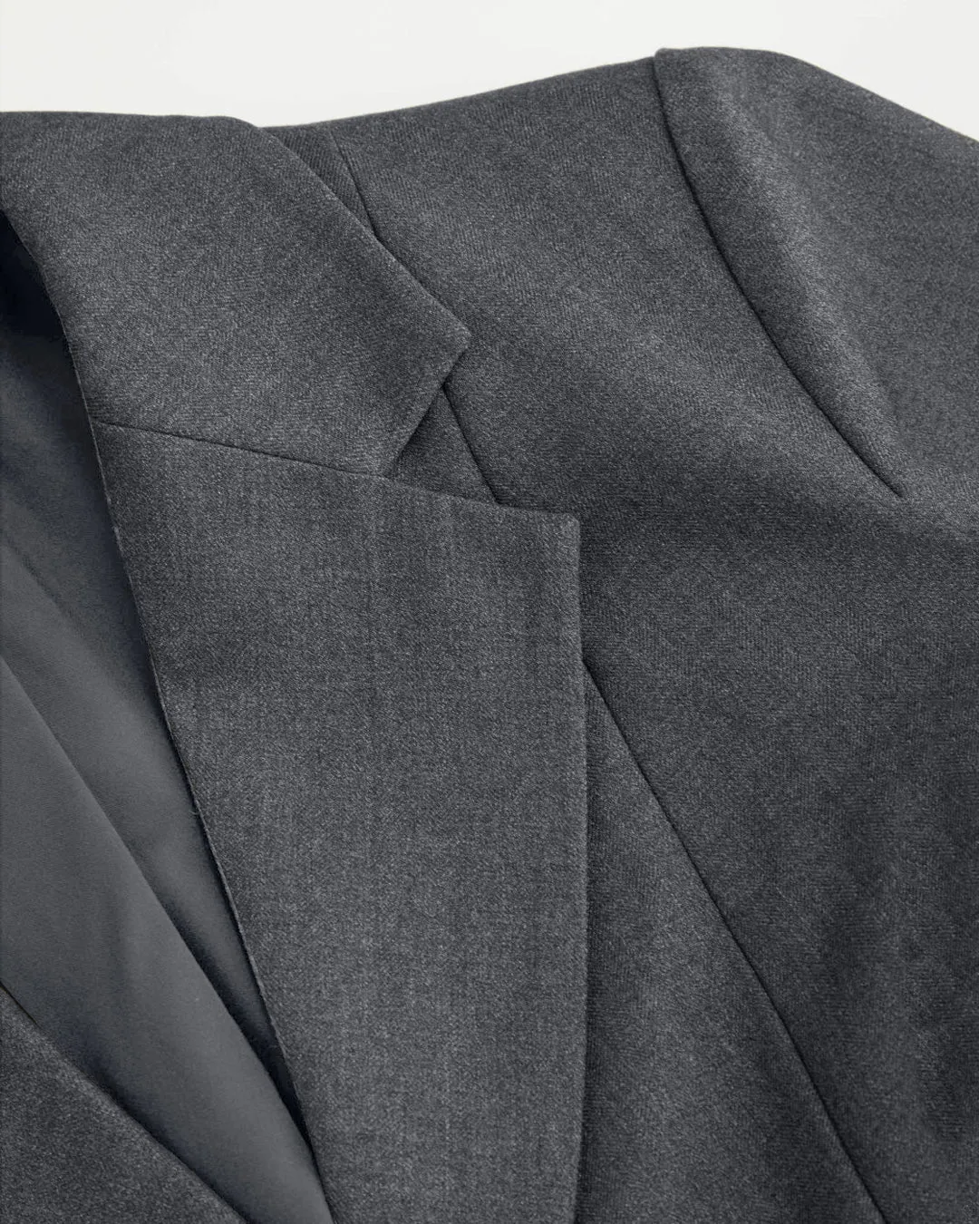 Notch Collar Size Tie Button Oversized Blazer in Dark Grey - Image 4