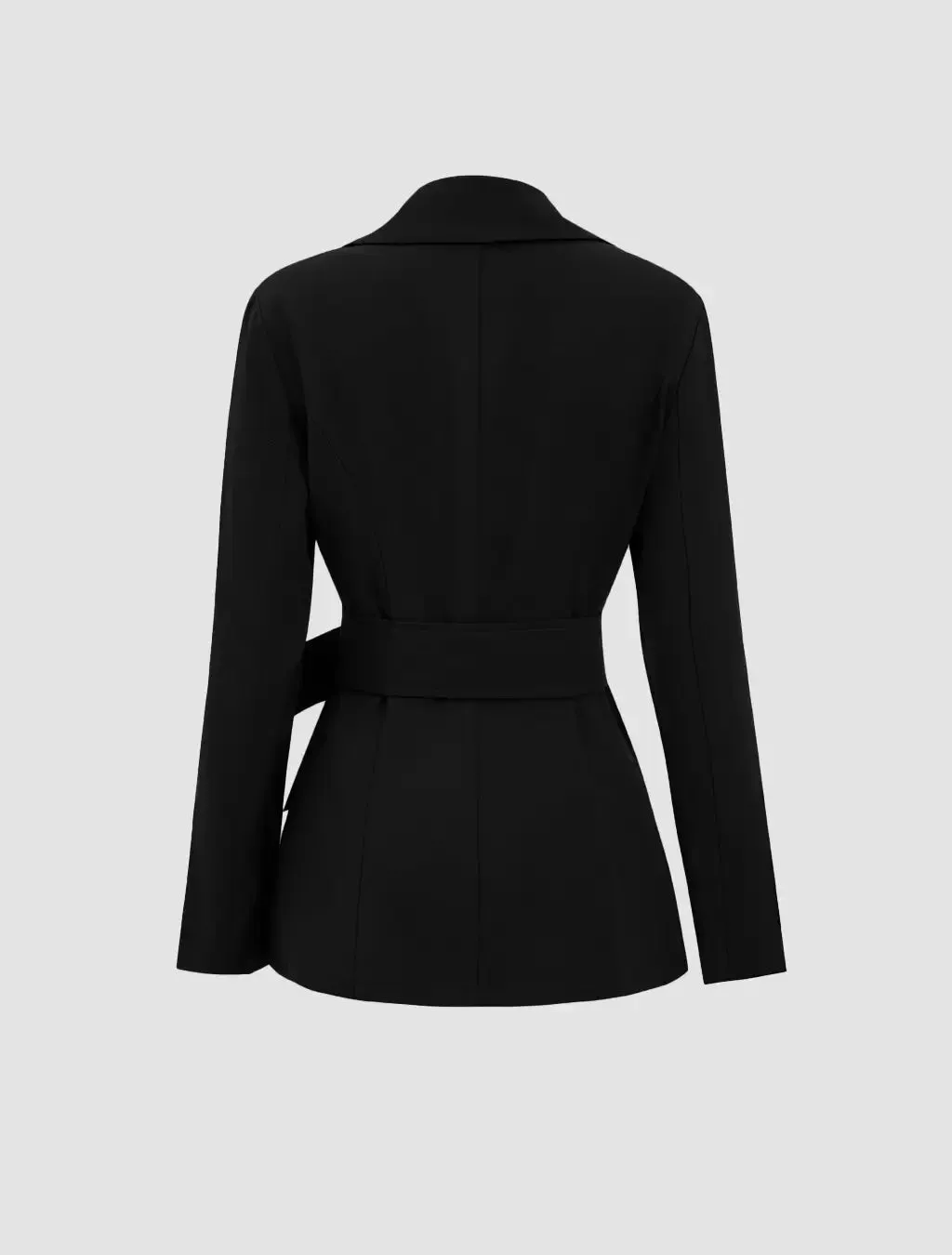 Notched Lapel Belted Blazer And Trousers Set - Image 5