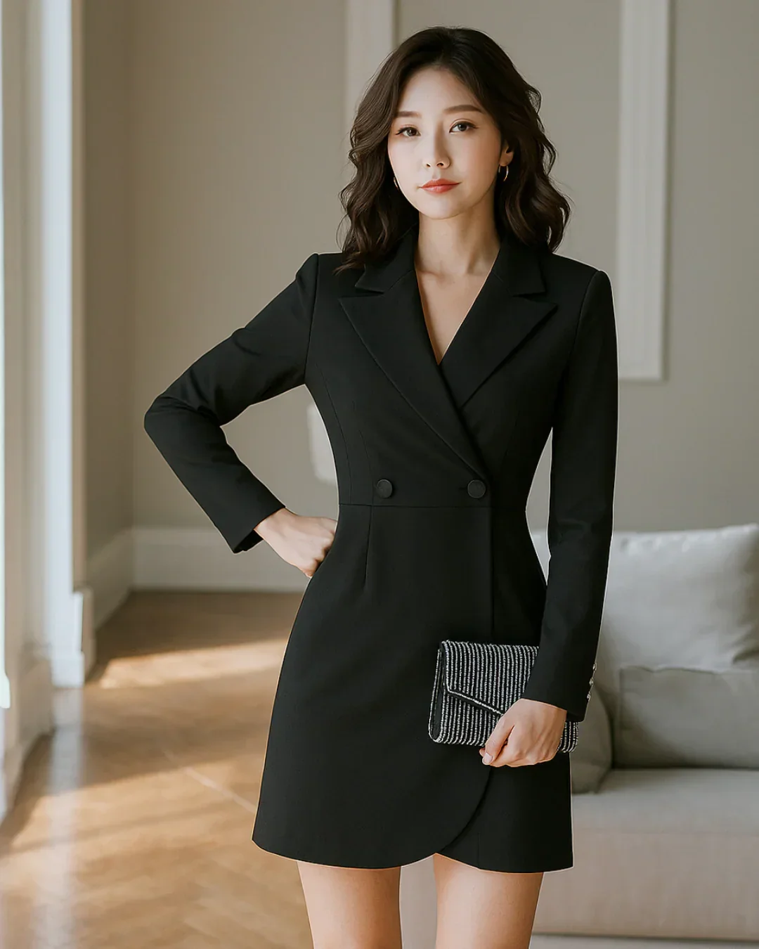 NYE Blazer Mini Dress in Black - Image 2