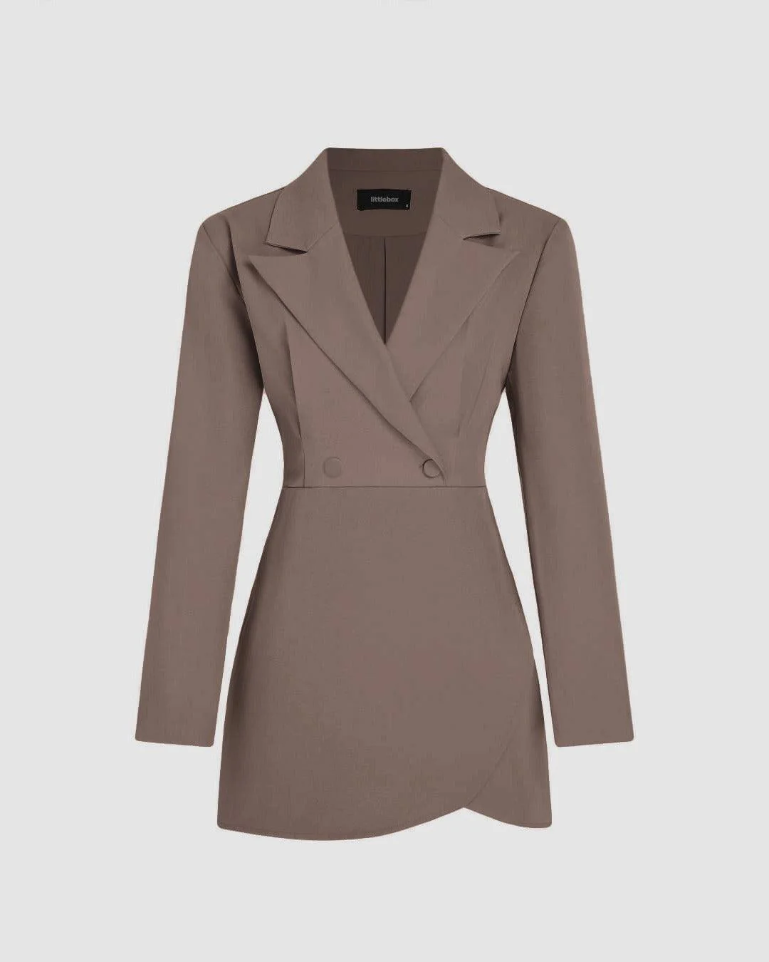 Tailored Fit and Long Sleeves Blazer Mini Dress in Brown