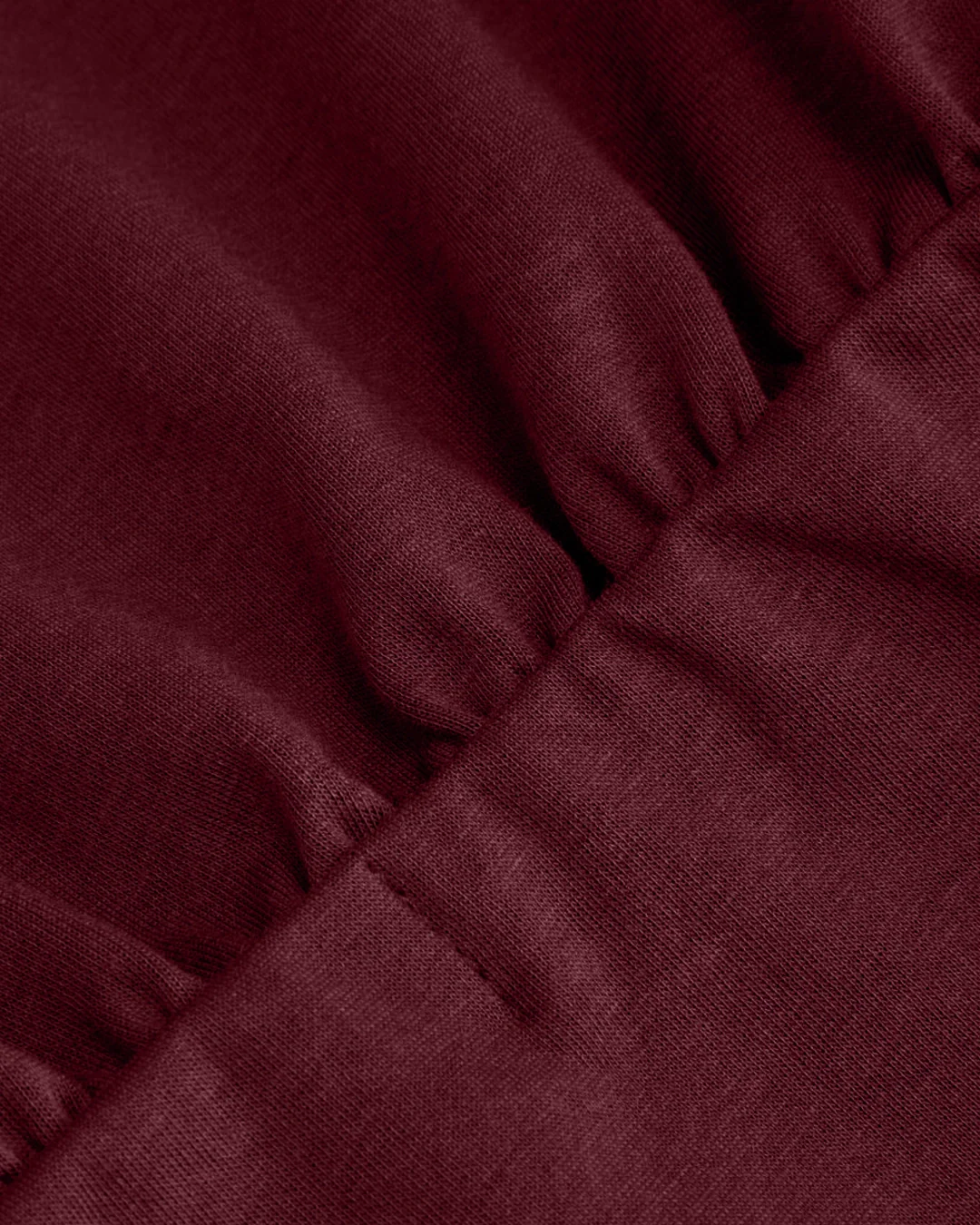 Off-shoulder Drawstring Ruched Top in Maroon - Image 4