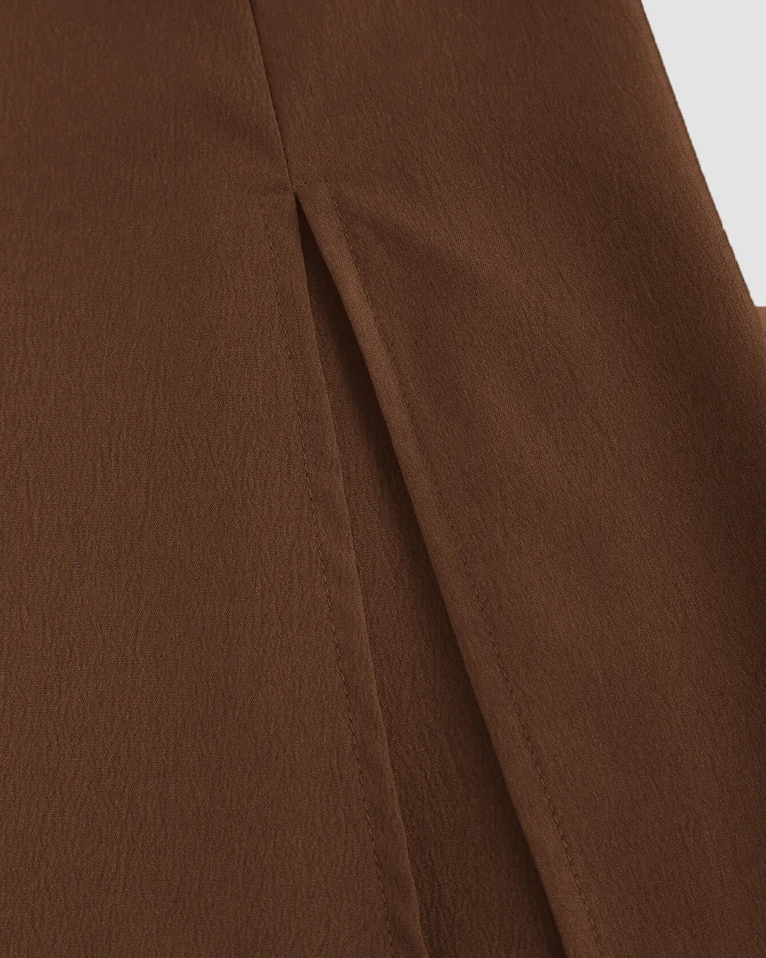 Off-Shoulder Puff Sleeve Solid Color Cinched Maxi Dress In English Brown - Image 4