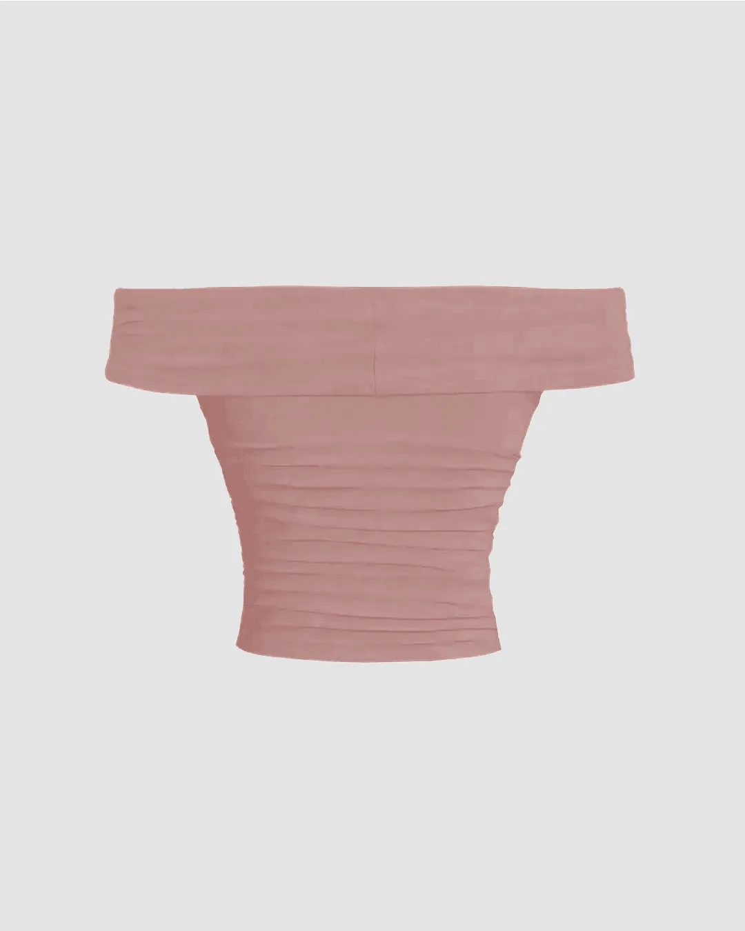 Off-Shoulder Ruched Crop Top In Rose - Image 2