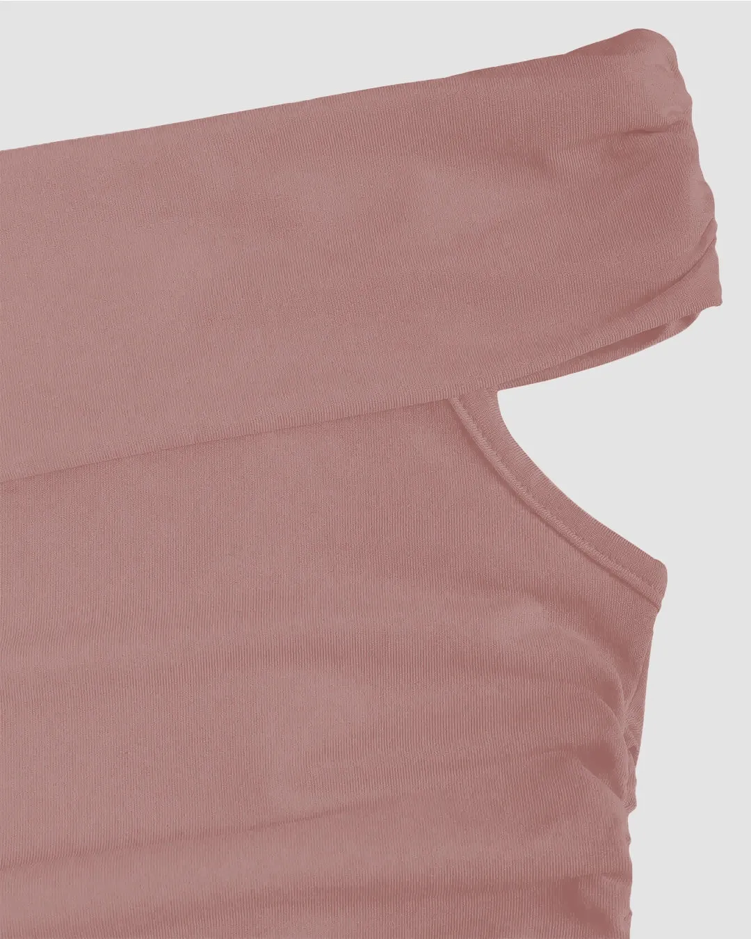 Off-Shoulder Ruched Crop Top In Rose - Image 3