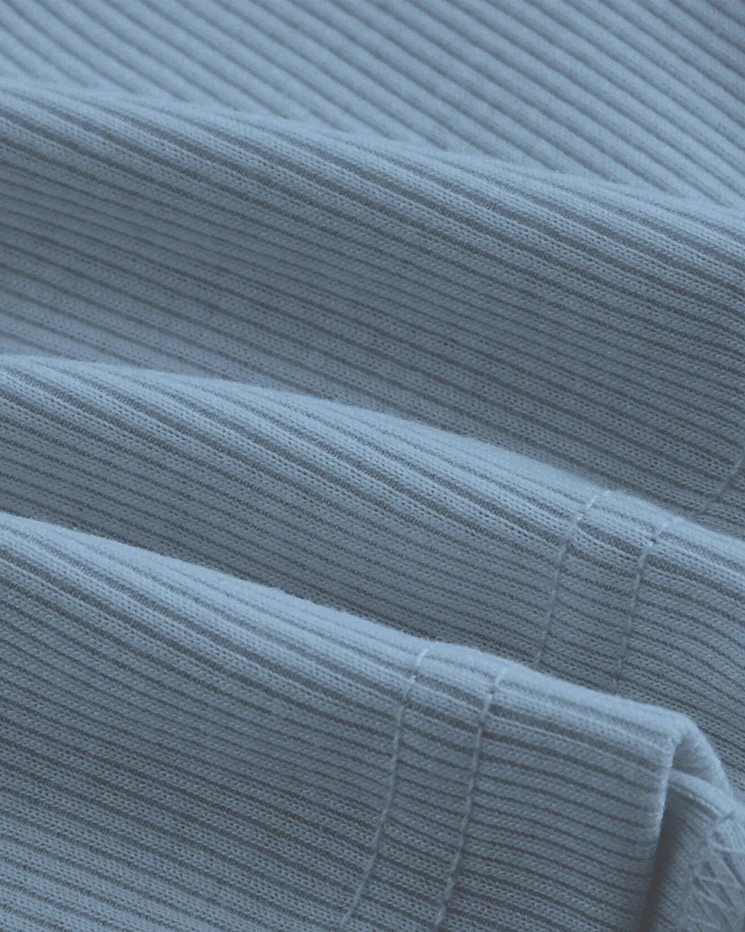 Off-Shoulder Soft Ribbed Knit Crop Top In Dusty Blue - Image 4