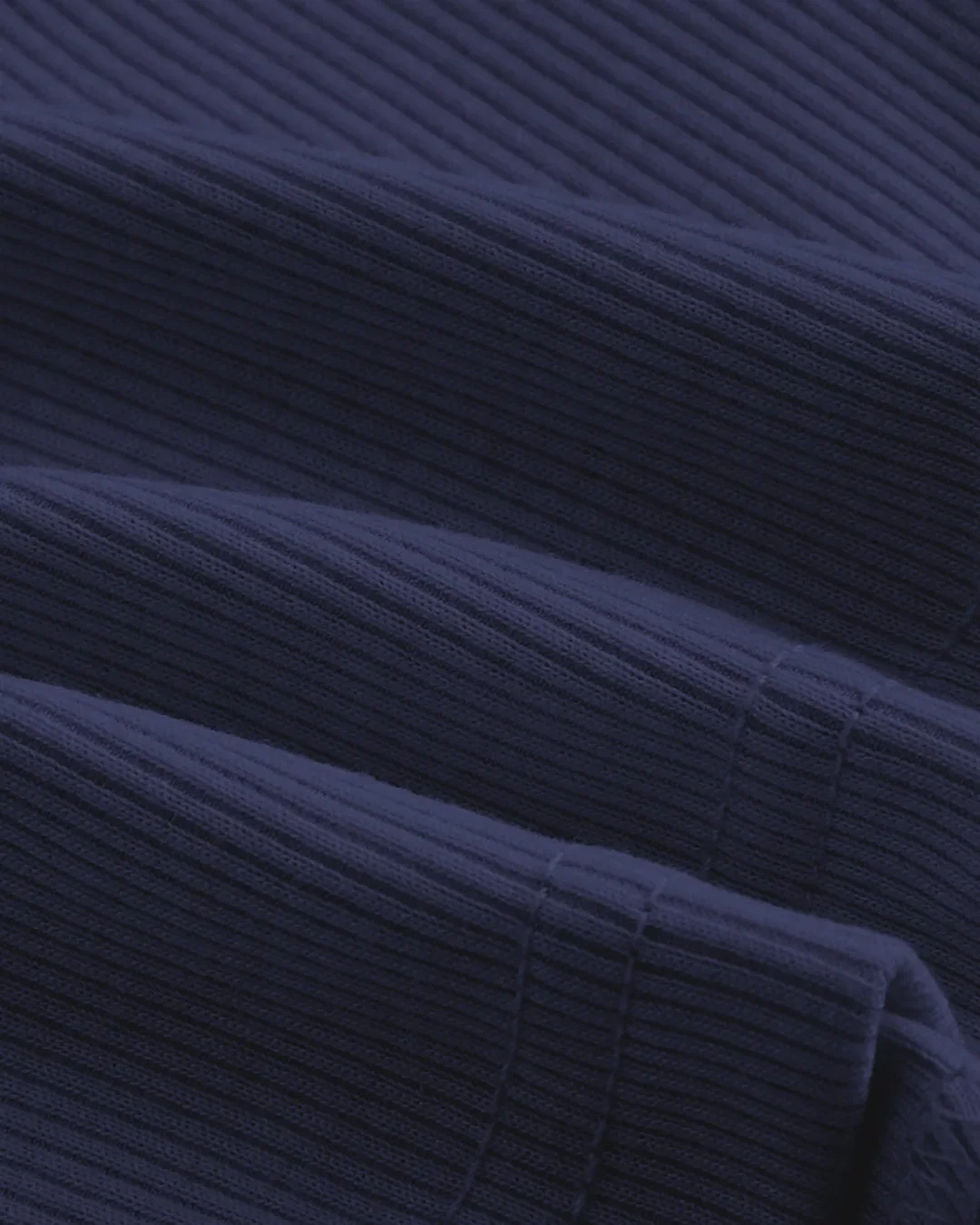 Off-Shoulder Soft Ribbed Knit Crop Top In Navy Blue - Image 5