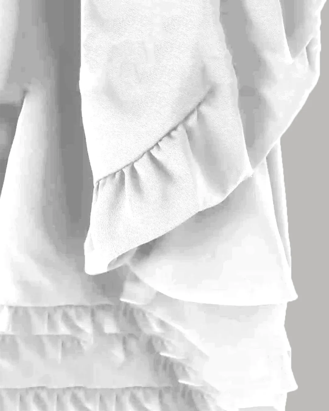 Off White Strapless Bow Front Peplum Top - Image 3