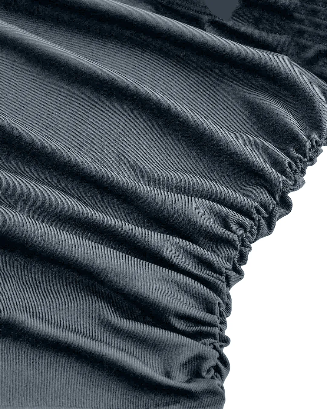 One-Shoulder Ruched Bodycon Asymmetrical Mini Dress in Grey - Image 3