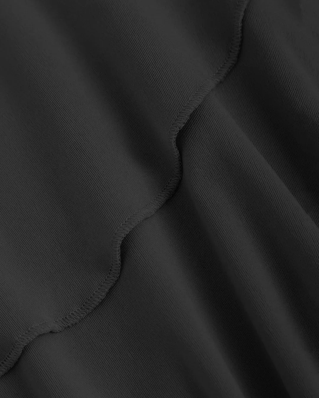 One Shoulder Ruched Layered Mini Dress in Black - Image 3