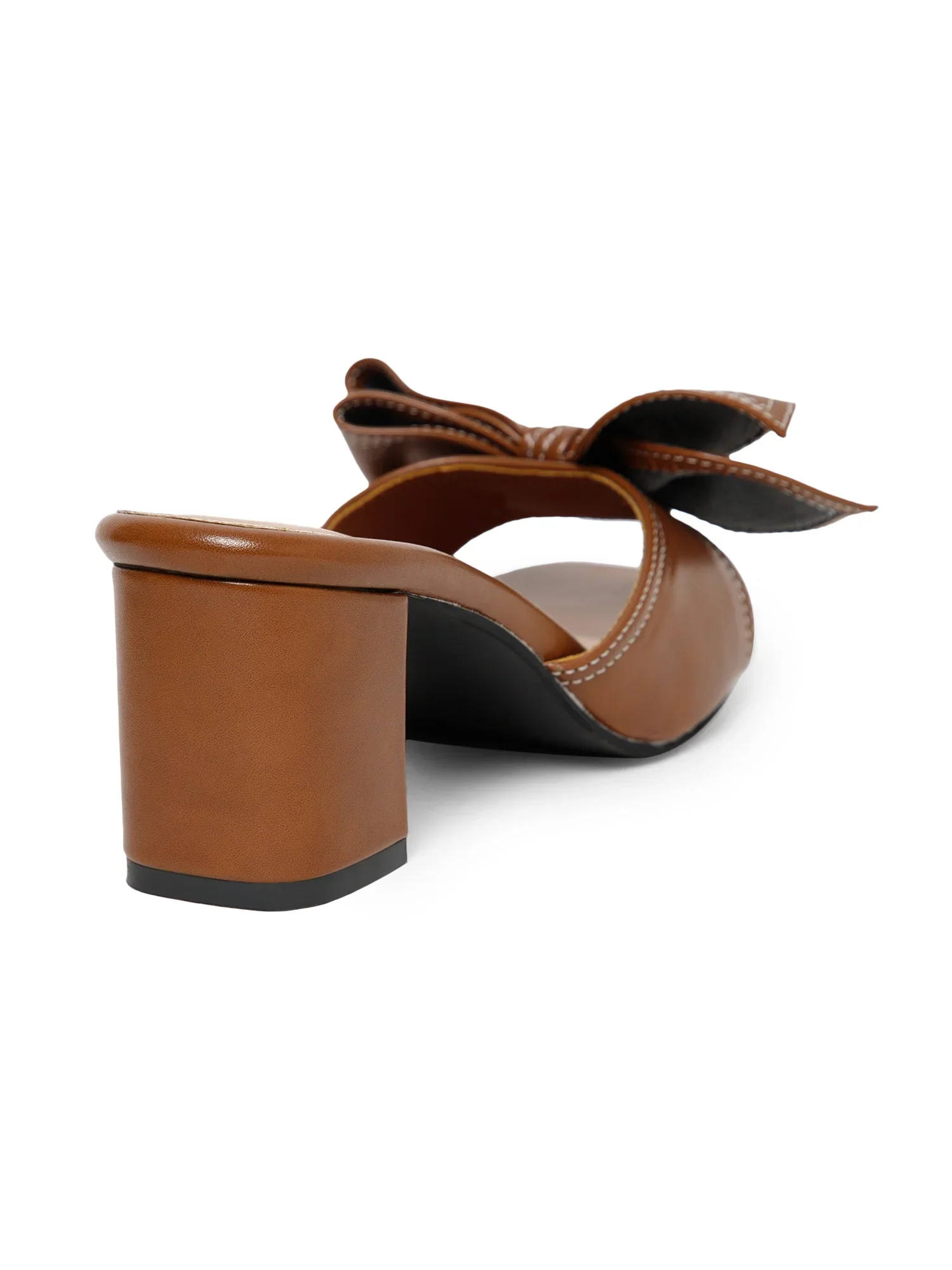 Open Toe Bowknot Brown Sandals - Image 5