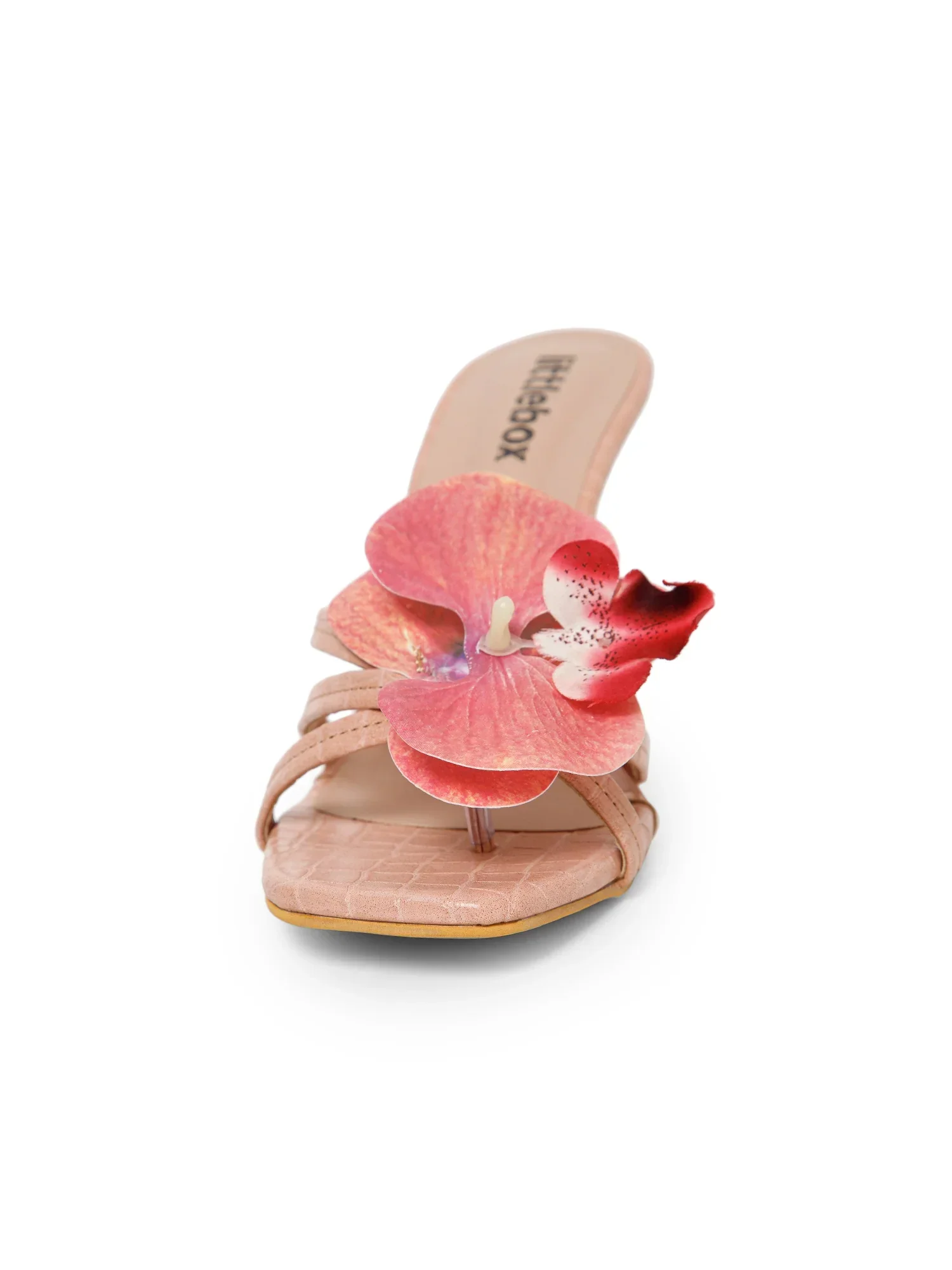 Peach Flower Decor High Heel Beach Sandals - Image 4