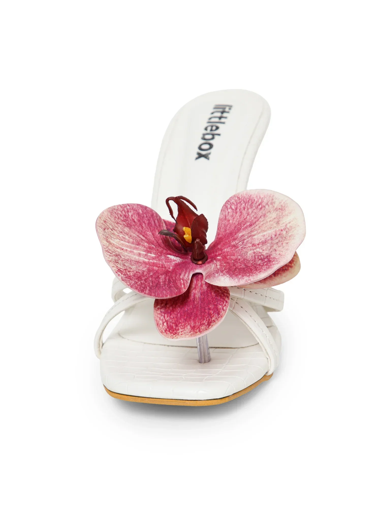 Pink Flower Decor High Heel Beach Sandals - Image 3
