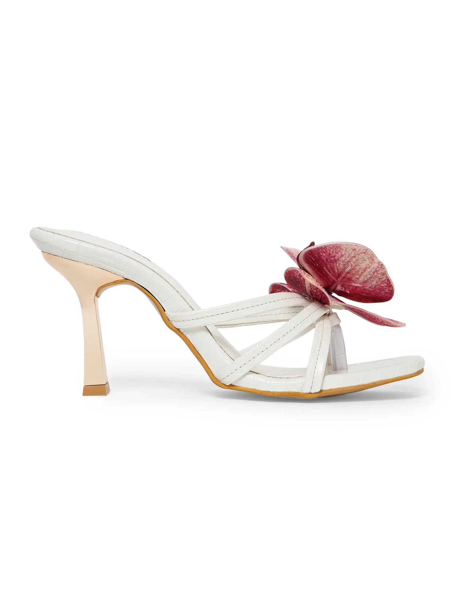 Pink Flower Decor High Heel Beach Sandals - Image 4