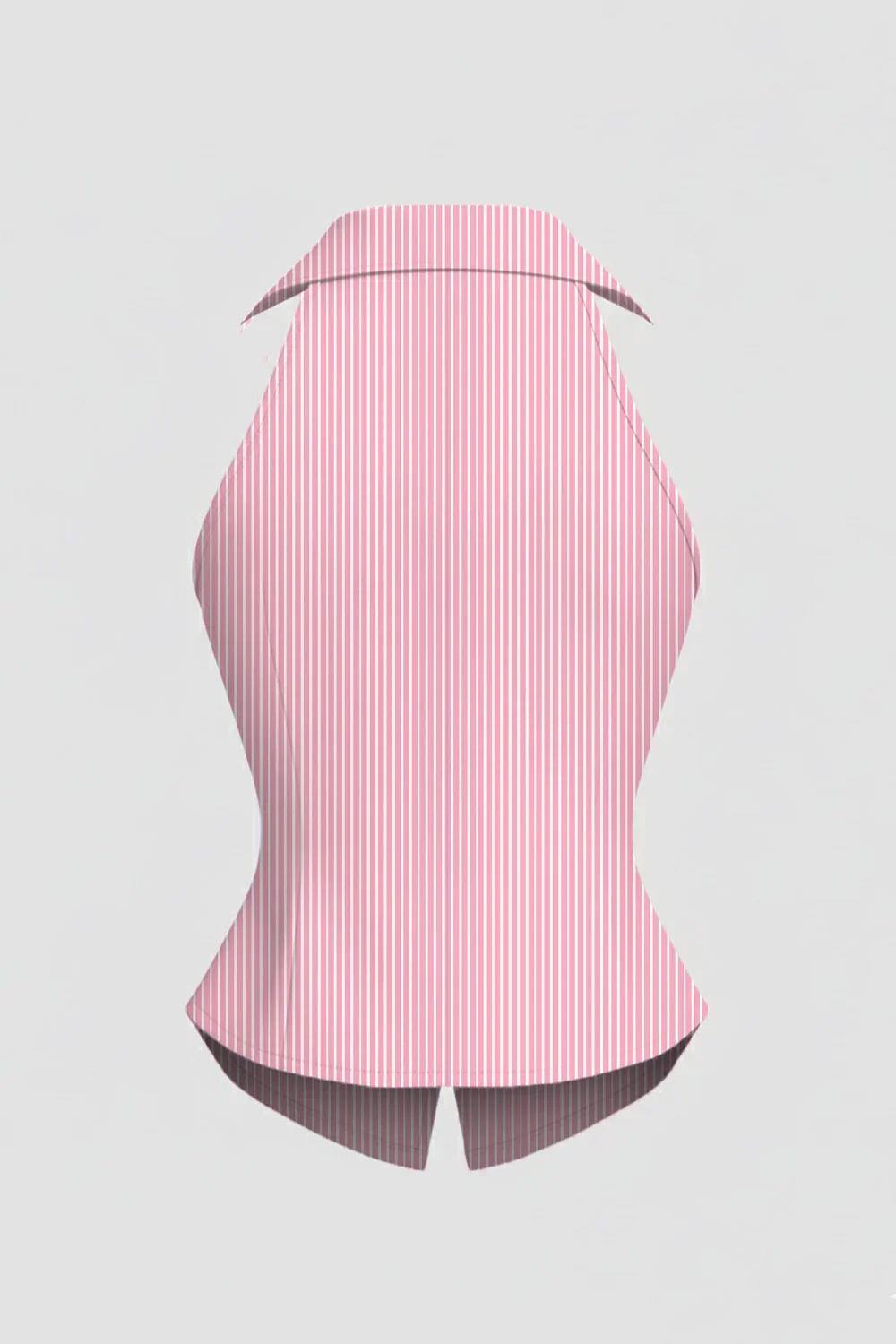 Slim Fit Halter Neck Button Front Sleeveless Top in Pink - Image 2