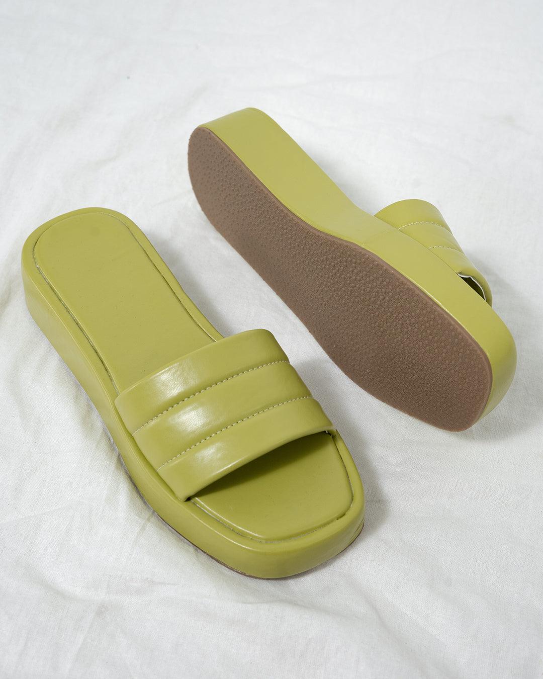 GEN Z Green Quilted Flatforms - Image 4