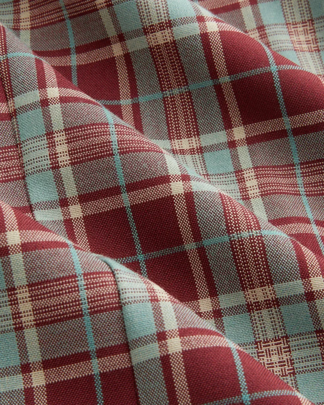 Plaid Stand Collar Puff Sleeve Tie Back Button Top - Image 3