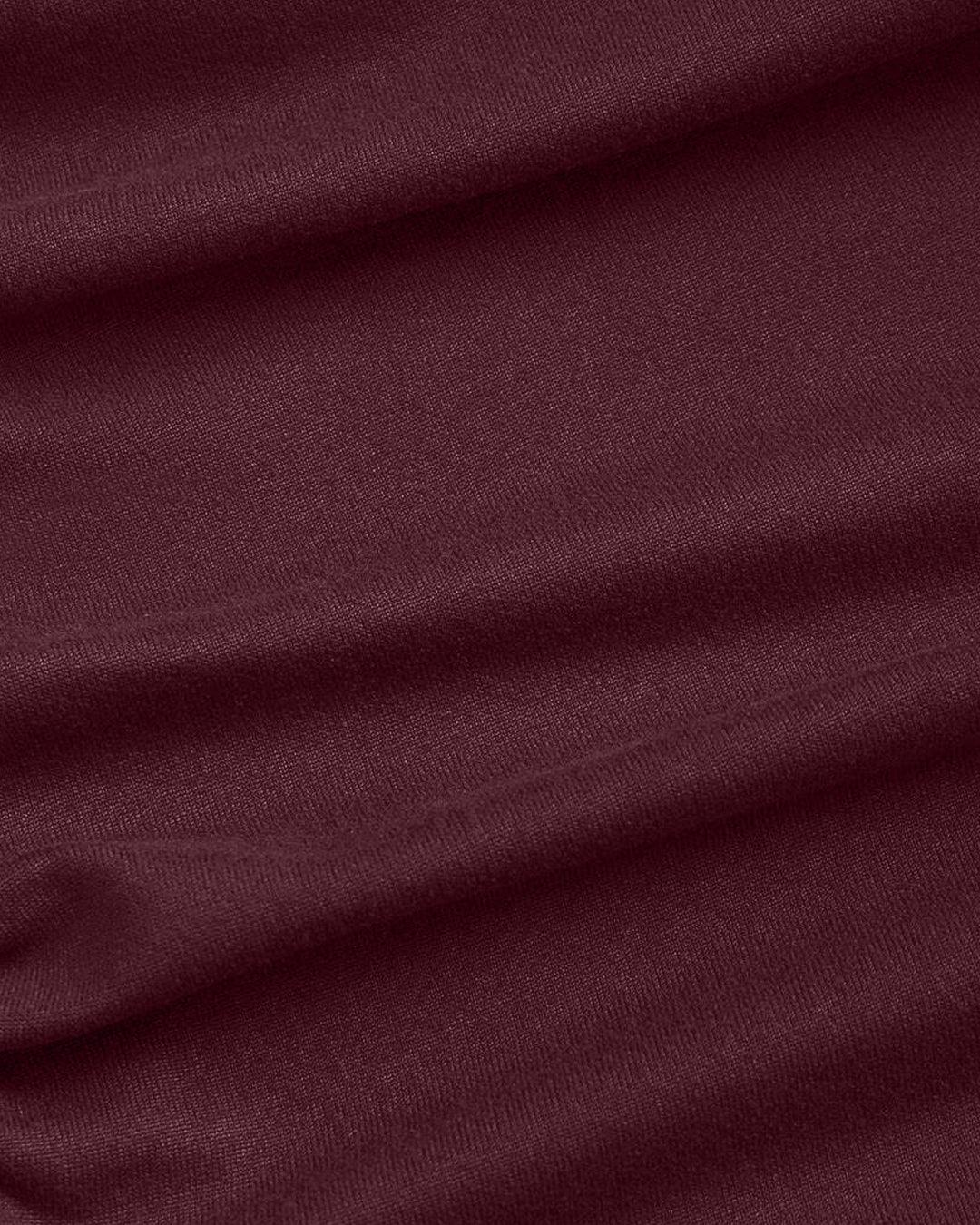 Plunge Neck Backless Halter Top And Slit Side Skirt Set In Maroon - Image 4