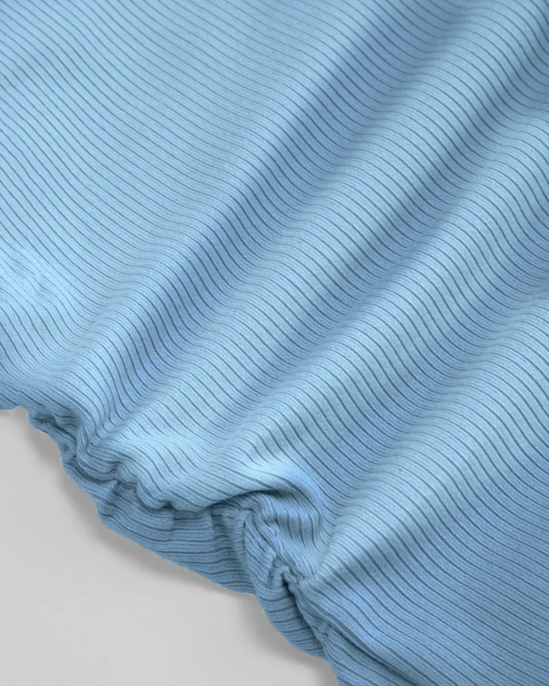 Powder Blue Sleeveless High Neck Ruched Side Top - Image 3