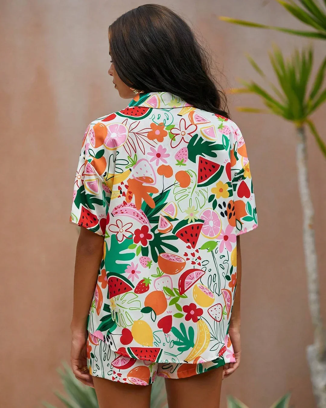 Printed Collared Half Sleeve Shirt and Shorts Co-ord Set - Image 3