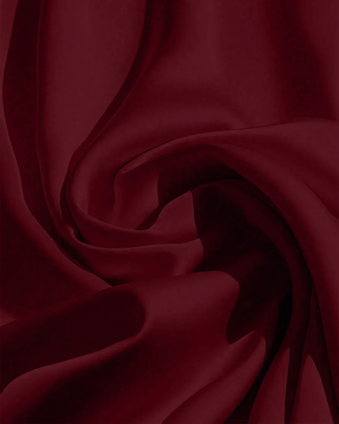 Red Solid Color Satin Long Sleeve Collared Waist Top - Image 3