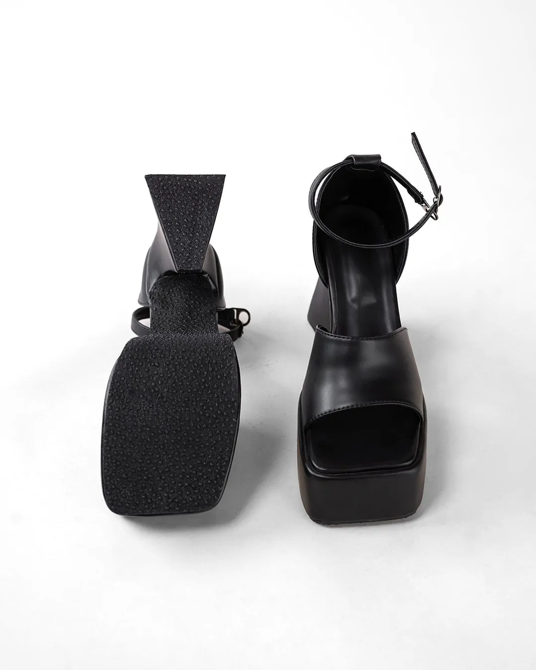 Retro Style Black Ankle Strap Platform - Image 5