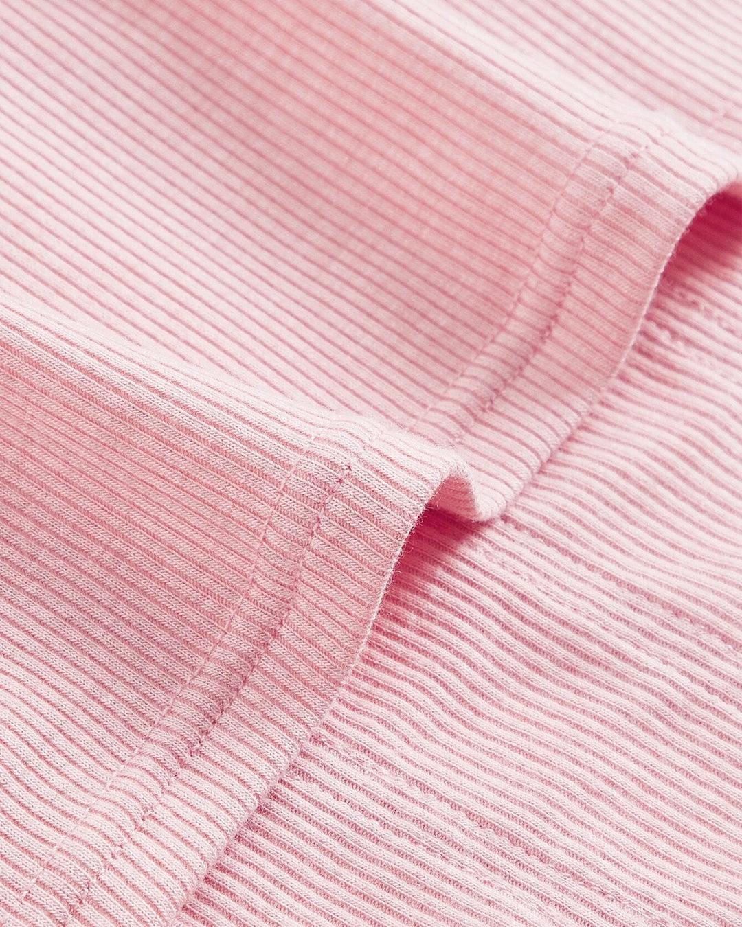Ribbed Corset Style Sleeveless Top in Dusty Pink - Image 5