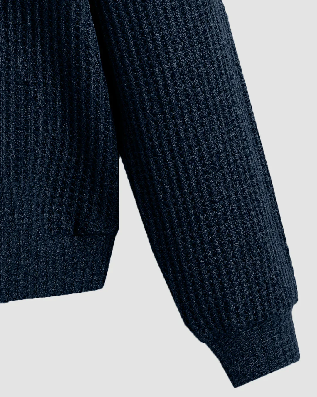Lounge Crew Neck Ribbed Full Sleeve Sweatshirt in Navy Blue - Image 3