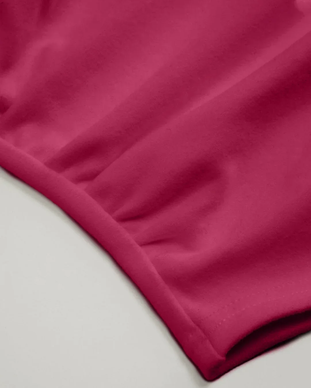 Round Neckline Ruched Long Sleeve Top in Ruby - Image 3