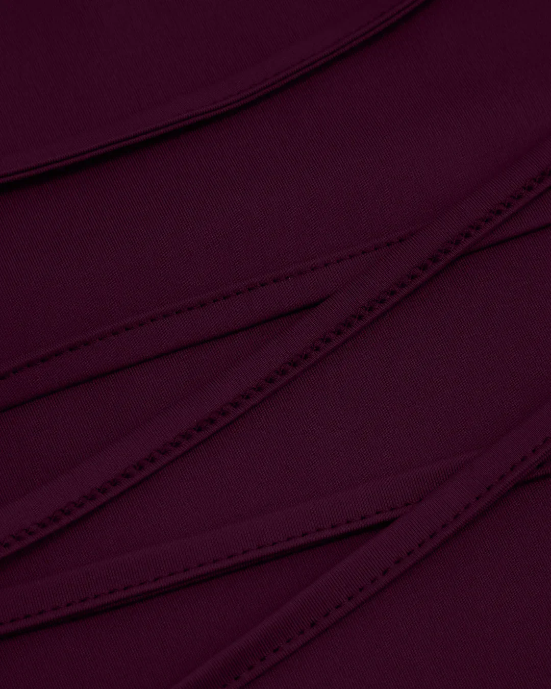 Round Neckline Ruffle Ruched Lace Up Midi Dress Curve & Plus in Maroon - Image 4