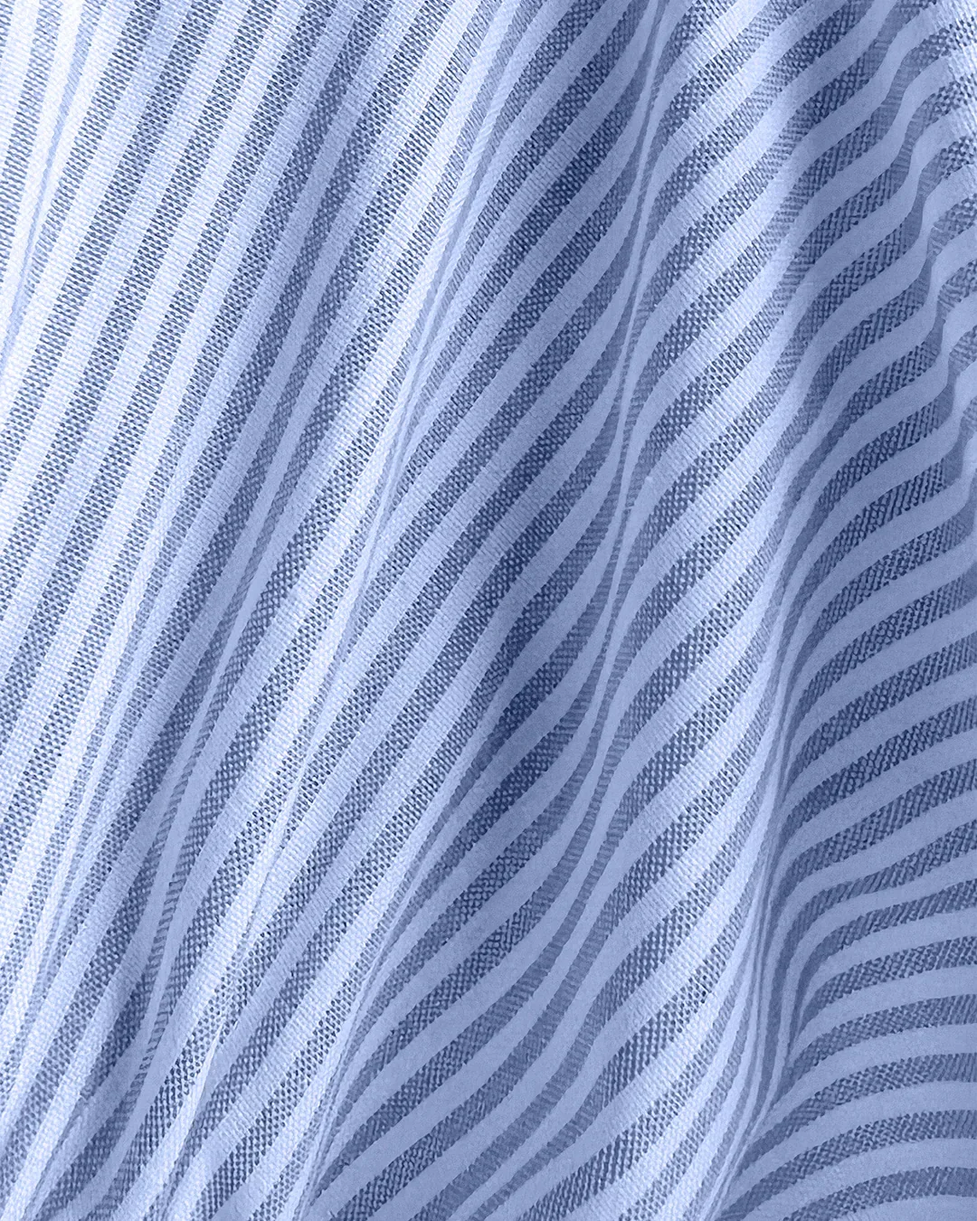 Ruched Collared Button Front Full Sleeve Top in Blue - Image 3