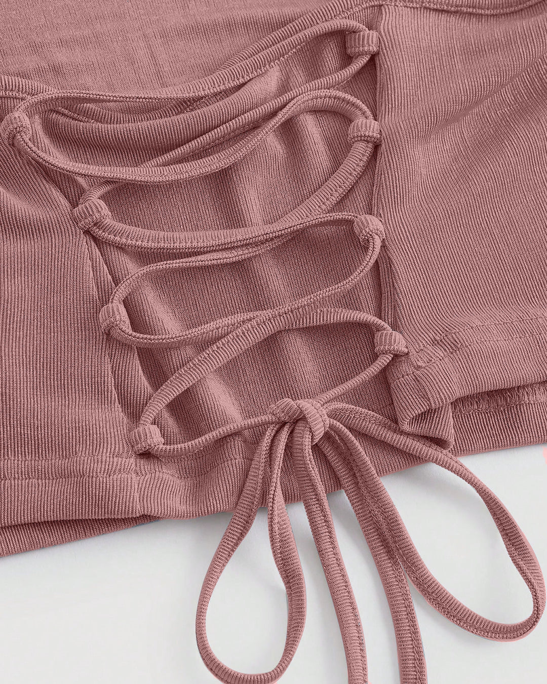 Ruched Cowl Neck Cami Top in Dusty Pink - Image 3