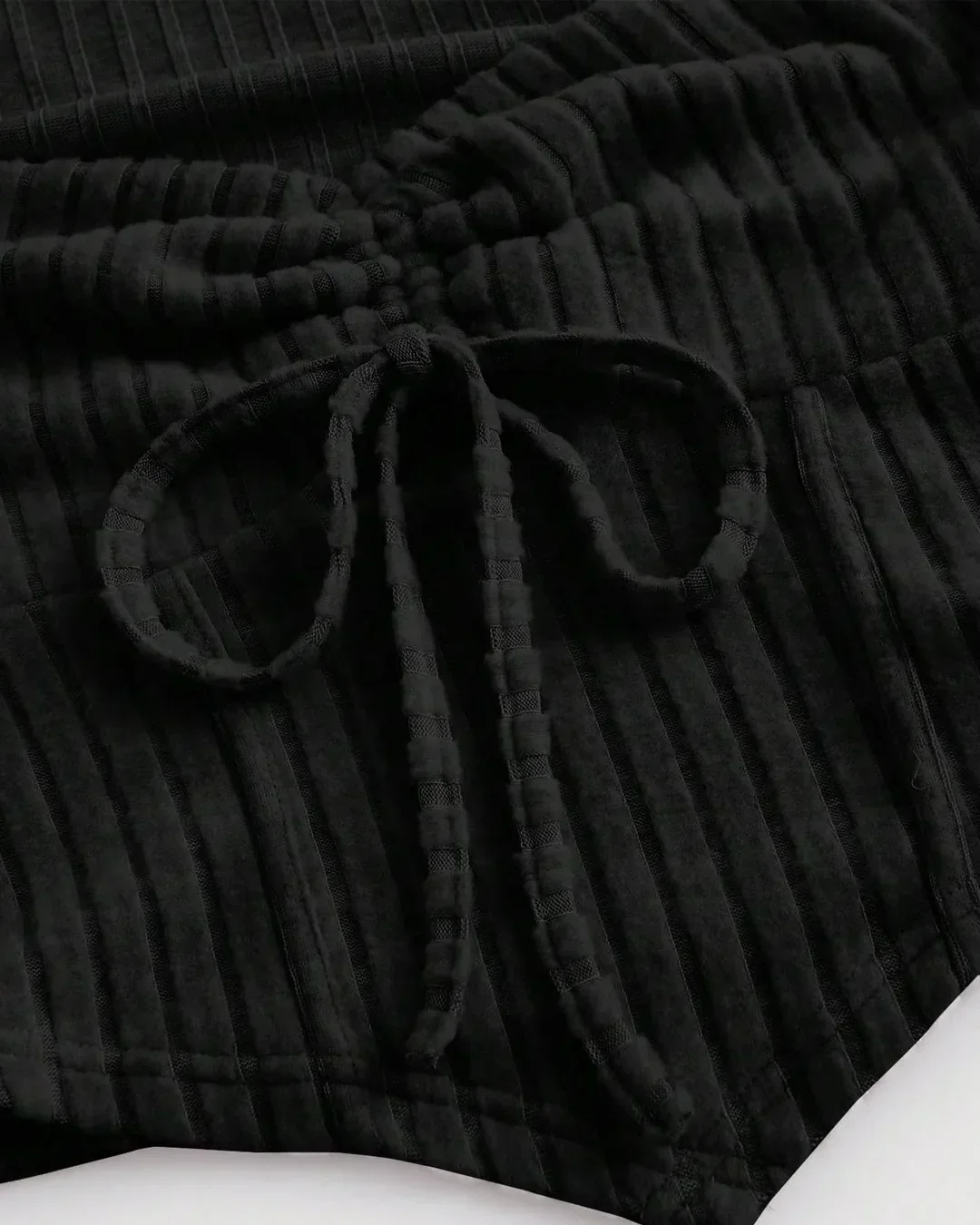 Ruched Front Square Neck Full Sleeve Top in Black - Image 3
