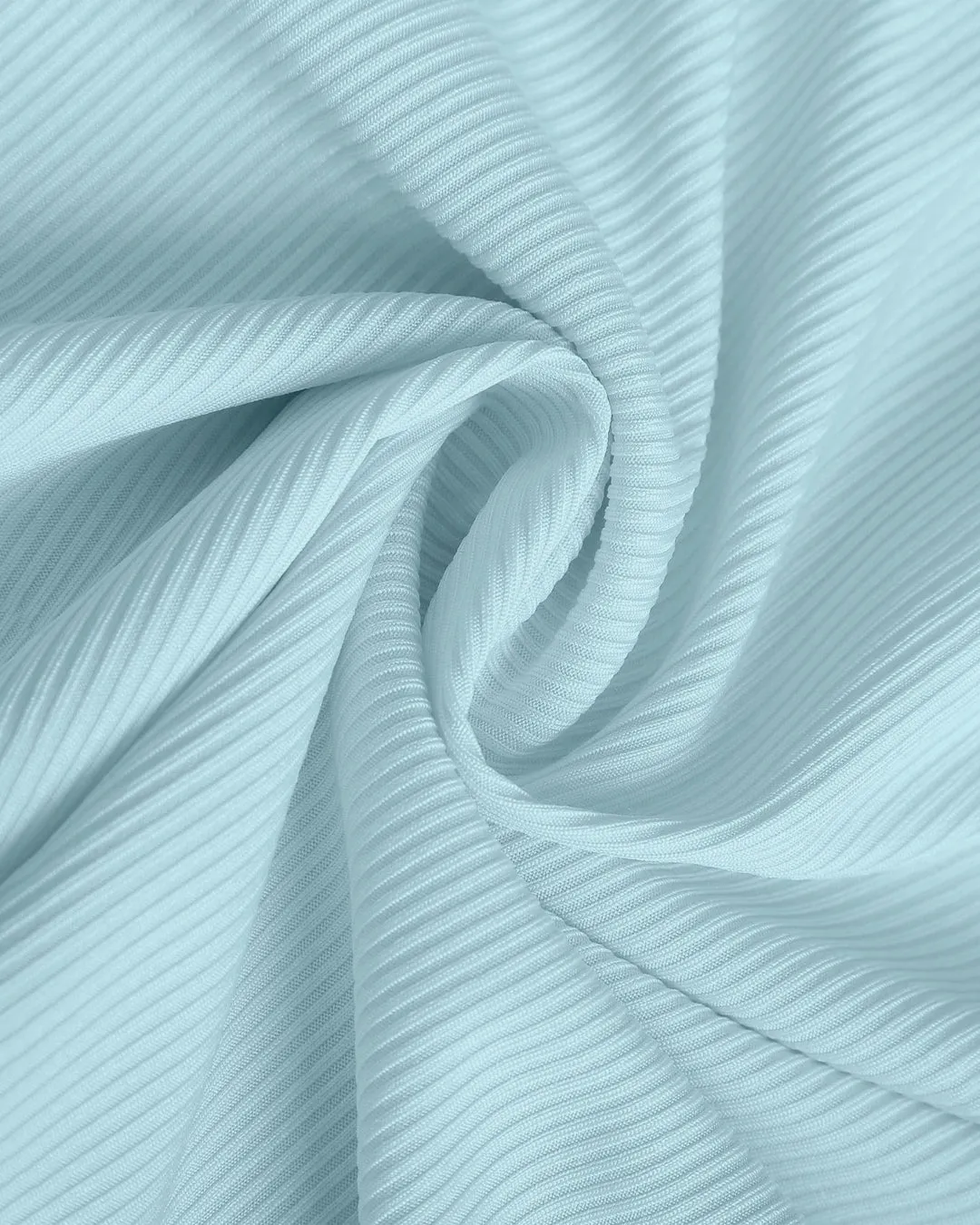 Ruched Halter Crop Top in Powder Blue - Image 4