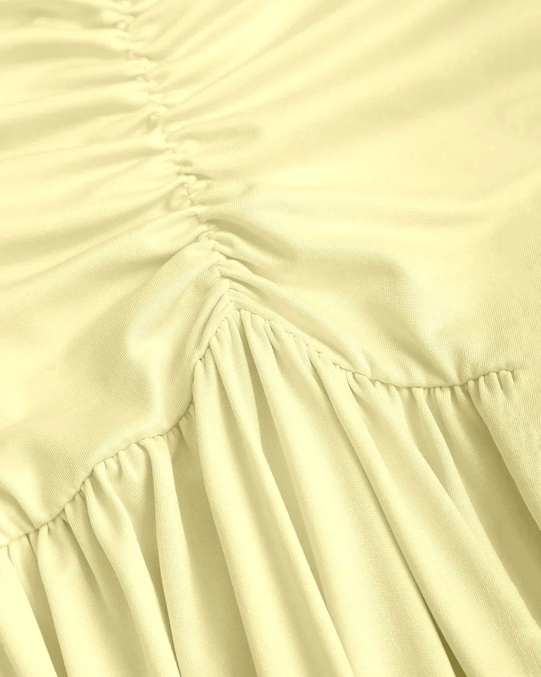Ruched Halter Neck Backless Midi Dress in Vanilla - Image 3