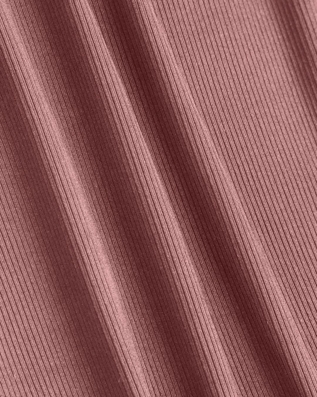 Ruched Square Neck Mini Dress In Dusty Pink - Image 4