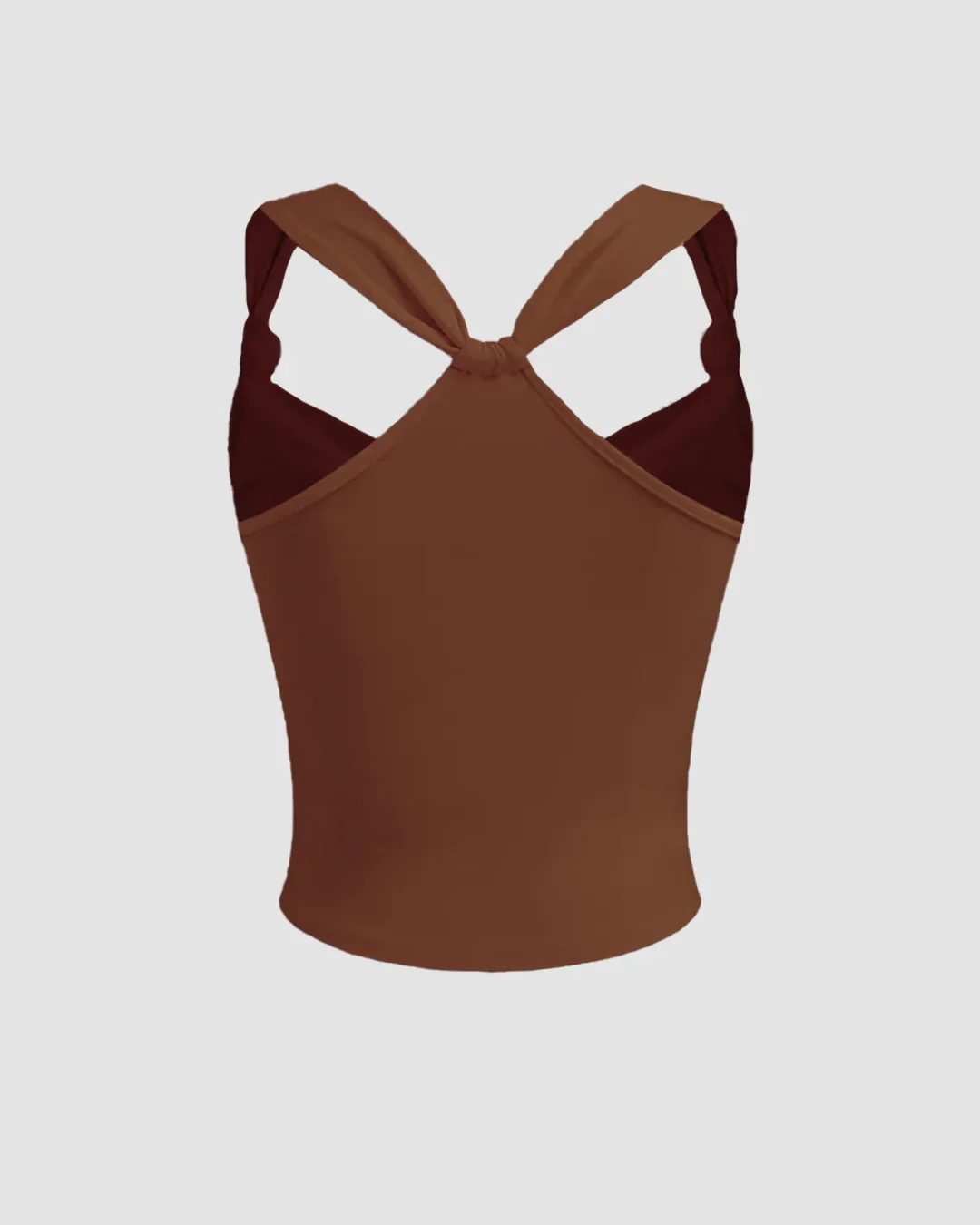 Ruched Strap Sweetheart Neck Sleeveless Top in Burnt Orange - Image 2
