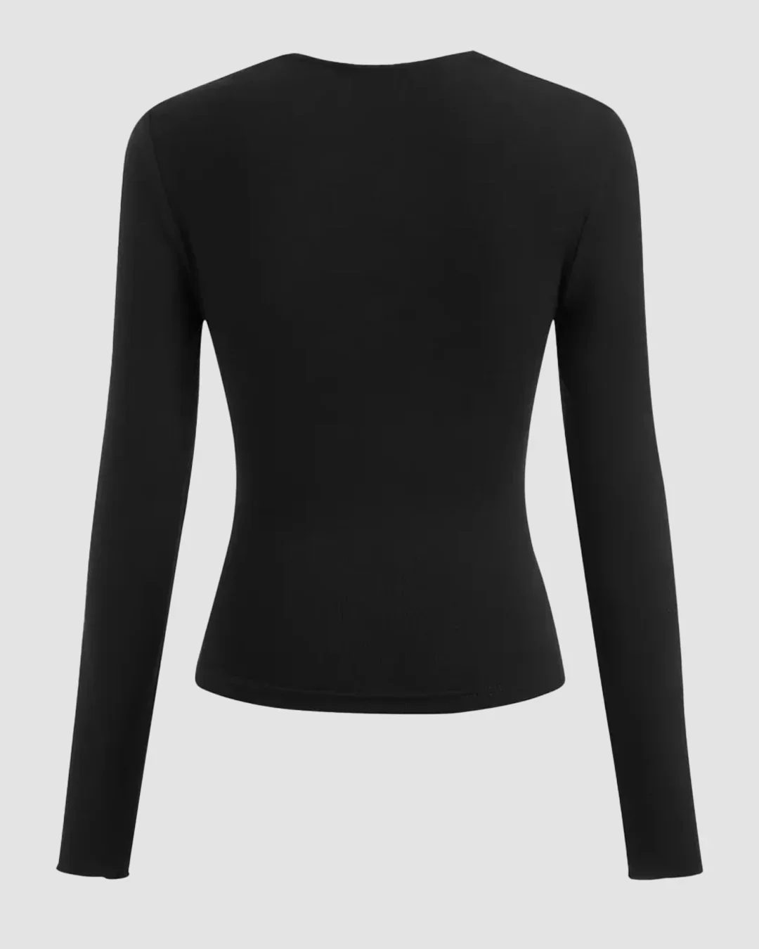 Ruched Sweetheart Neck Full Sleeve Top in Black - Image 2